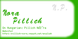 nora pillich business card